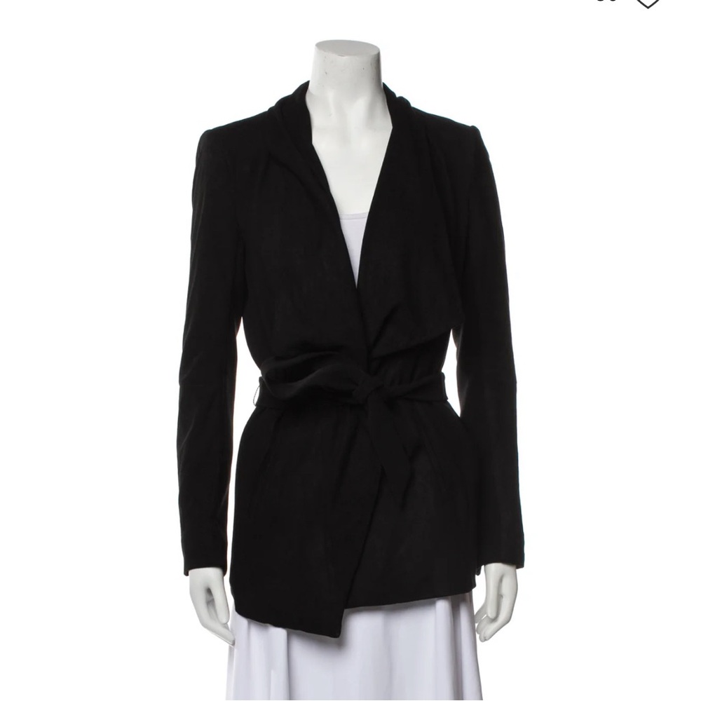 Alice + Olivia GOAT Leather Black Blazer XS
